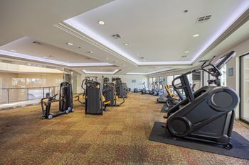 Fully equipped fitness center at the rays at vegas towers in las vegas, nv 89119